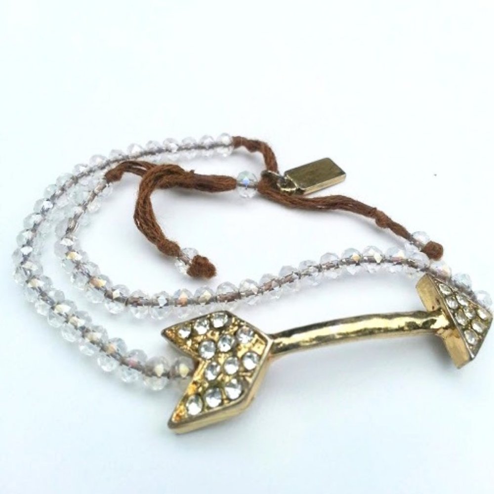VIVI arrow crystal and bead bracelet adjustable